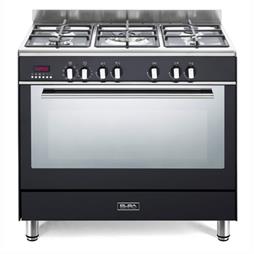 Elba 90CM Fusion 5 Burner Gas/Electric Black  Stove - 9FX827B