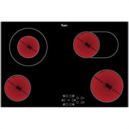 Whirlpool 77cm Four Zone Ceramic Black  4  Plates Electric Hob - AKT8360LX 